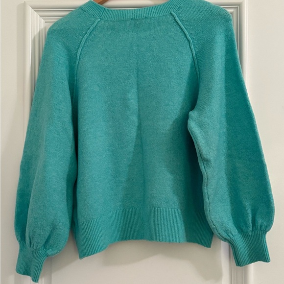 Teal Balloon Sleeved Vince Camuto Women's Sweater Size Small - Picture 2 of 2